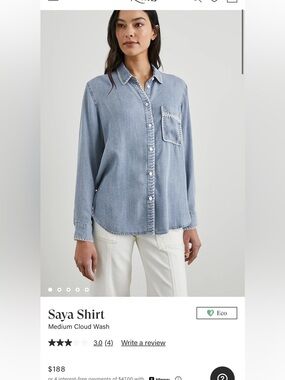 Rails Saya shirt Light Wash Denim Button-Up Shirt
